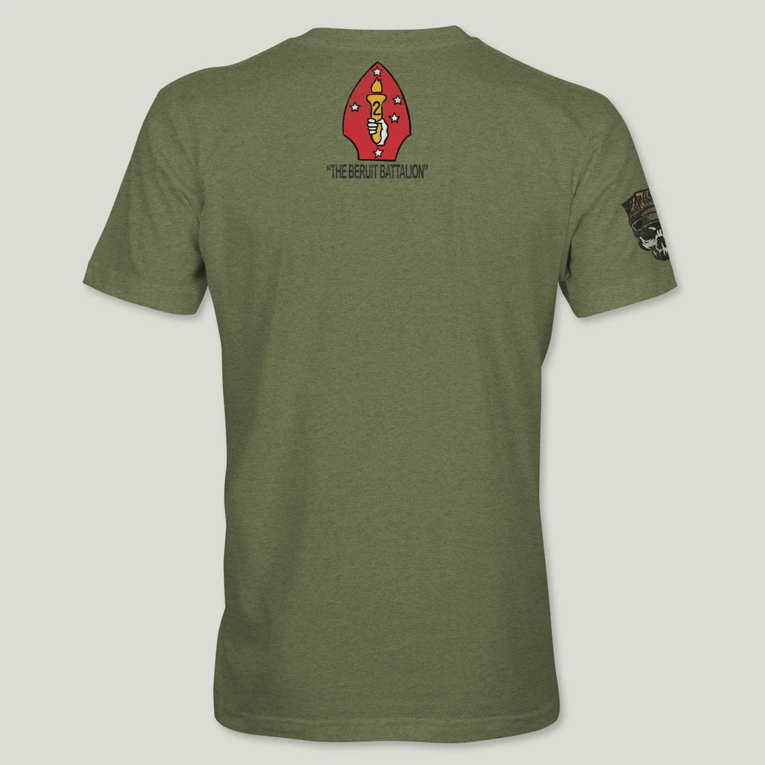 USMC Guidon 1st Bn 8th Marines V18 Tee (Black)