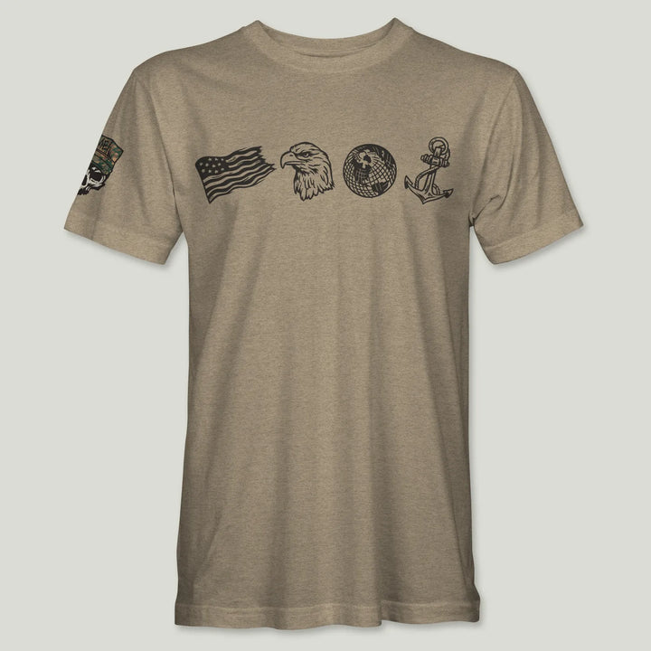 US Marines Cryptic Black Logo Tee