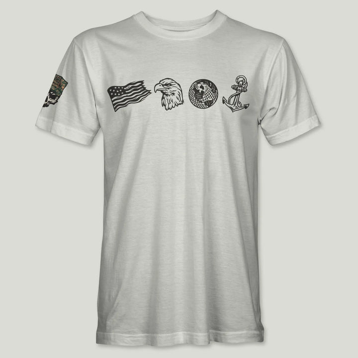 US Marines Cryptic Black Logo Tee