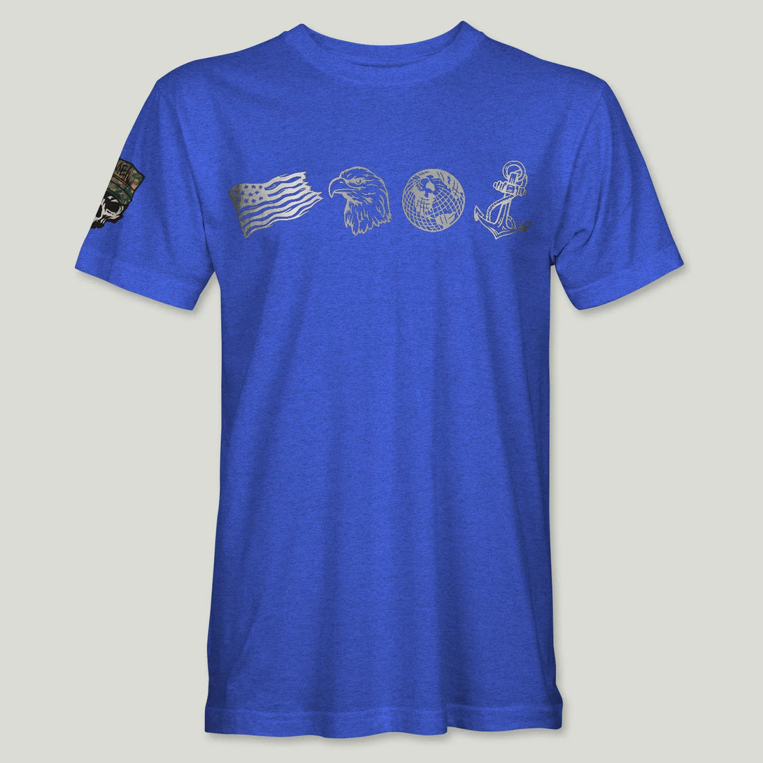 US Marines Cryptic Metal Logo Tee