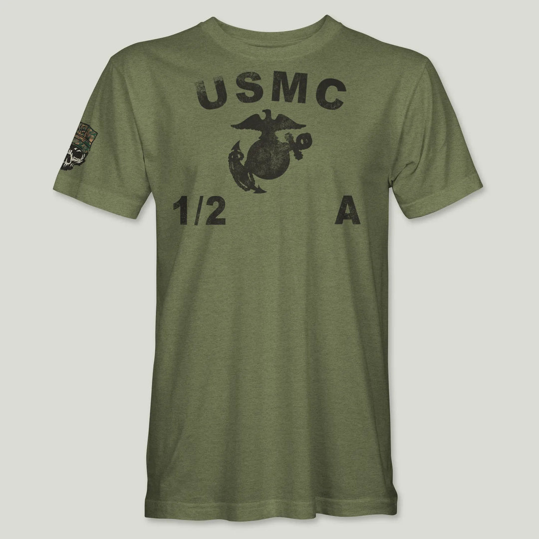 USMC Guidon 1st Bn 2nd Marines V12 Tee (Black)
