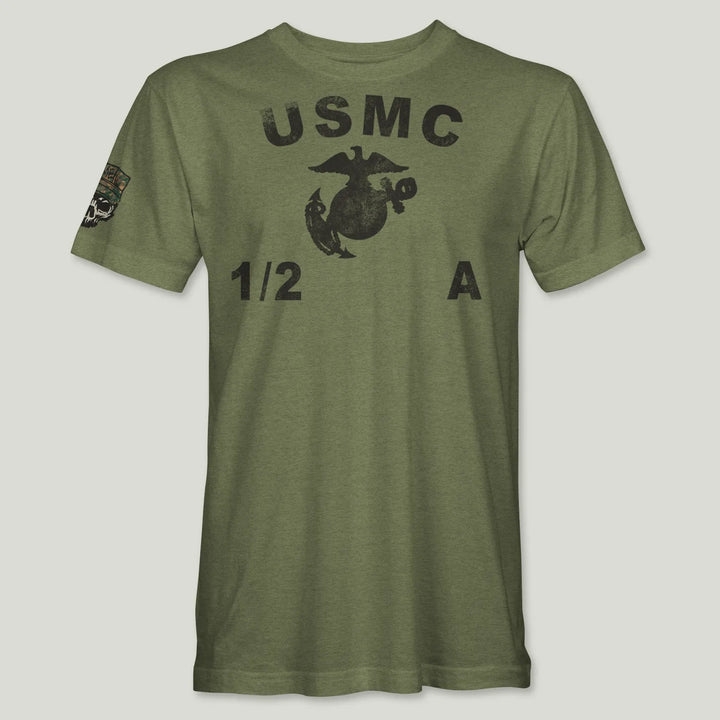 USMC Guidon 1st Bn 2nd Marines V12 Tee (Black)