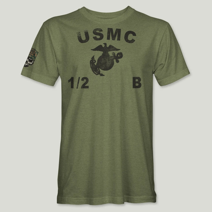 USMC Guidon 1st Bn 2nd Marines V12 Tee (Black)