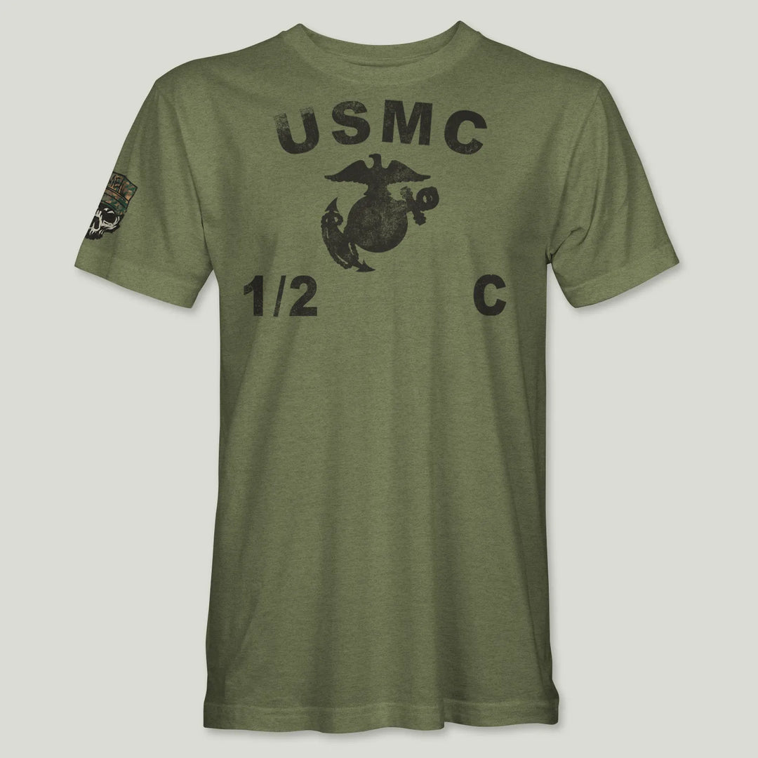 USMC Guidon 1st Bn 2nd Marines V12 Tee (Black)