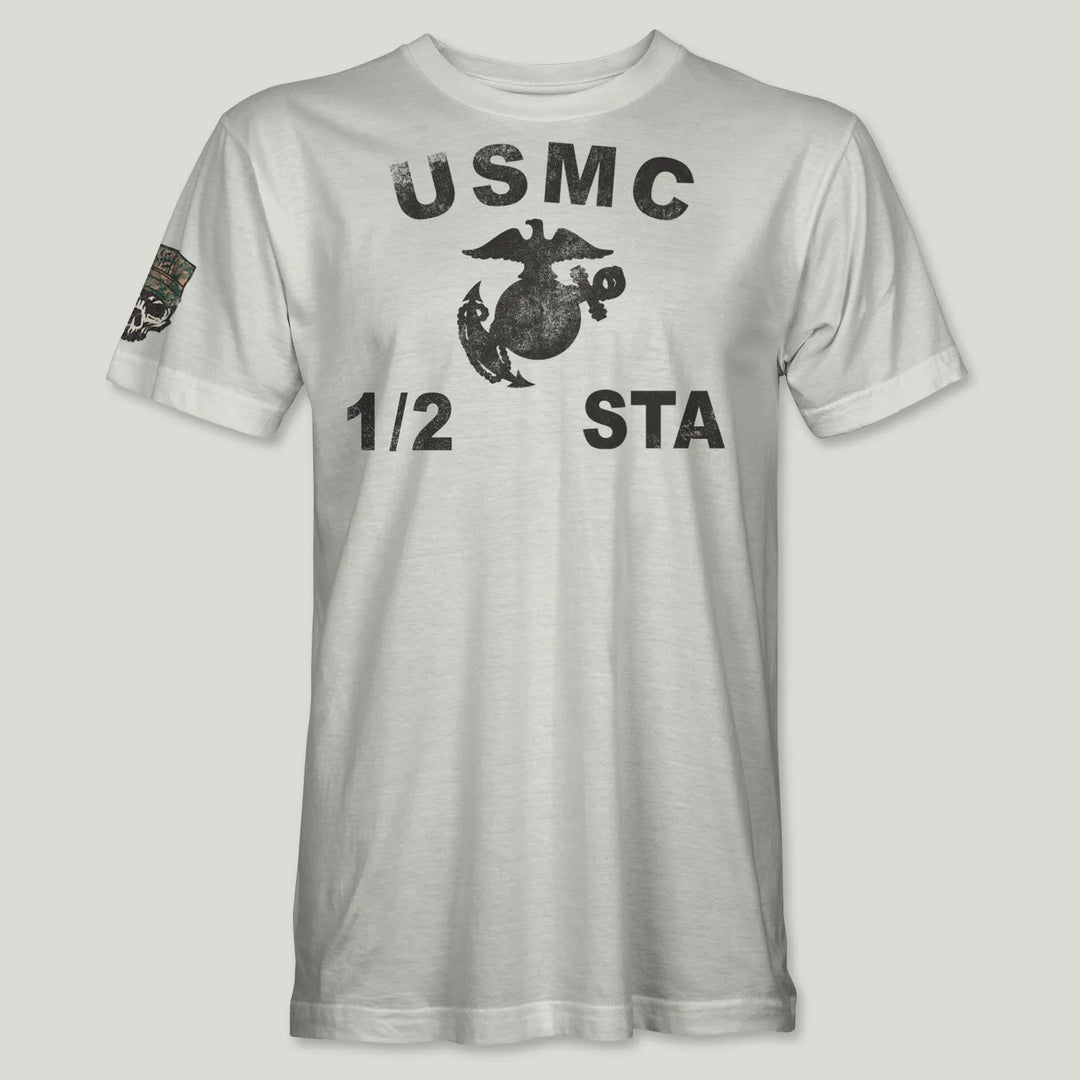 USMC Guidon 1st Bn 2nd Marines V12 Tee (Black)