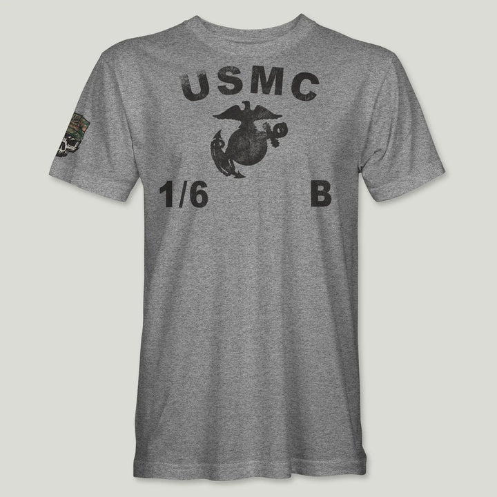 USMC Guidon 1st Bn 6th Marines V16 Tee (Black)