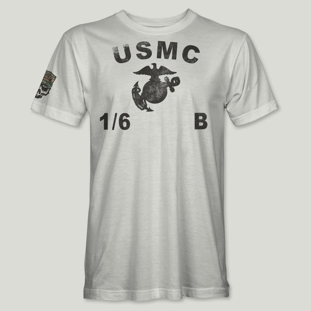 USMC Guidon 1st Bn 6th Marines V16 Tee (Black)