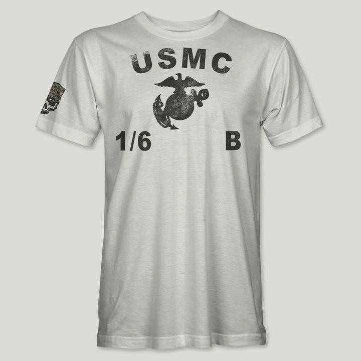USMC Guidon 1st Bn 6th Marines V16 Tee (Black)