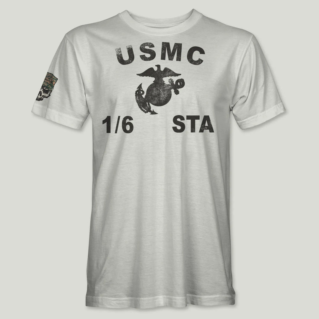 USMC Guidon 1st Bn 6th Marines V16 Tee (Black)