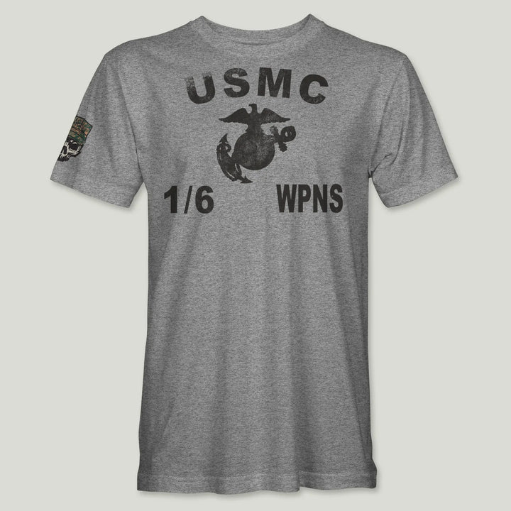 USMC Guidon 1st Bn 6th Marines V16 Tee (Black)