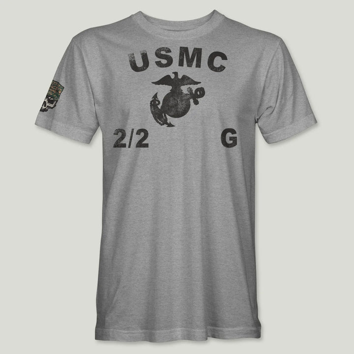 USMC Guidon 2nd Bn 2nd Marines V22 Tee (Black)