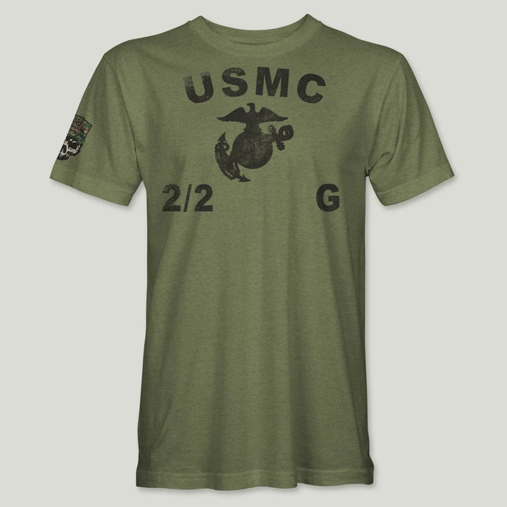 USMC Guidon 2nd Bn 2nd Marines V22 Tee (Black)