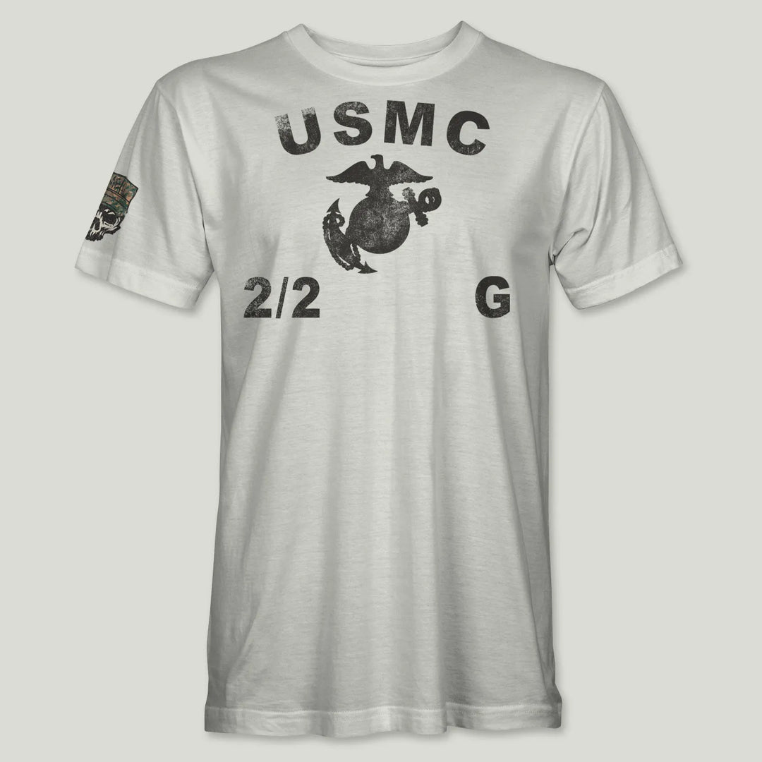 USMC Guidon 2nd Bn 2nd Marines V22 Tee (Black)