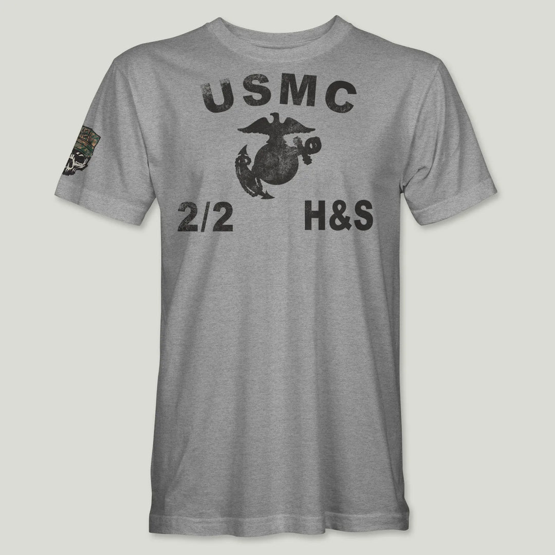USMC Guidon 2nd Bn 2nd Marines V22 Tee (Black)