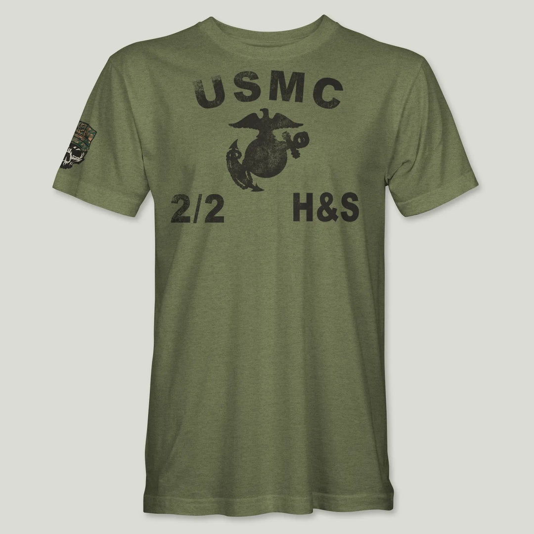 USMC Guidon 2nd Bn 2nd Marines V22 Tee (Black)