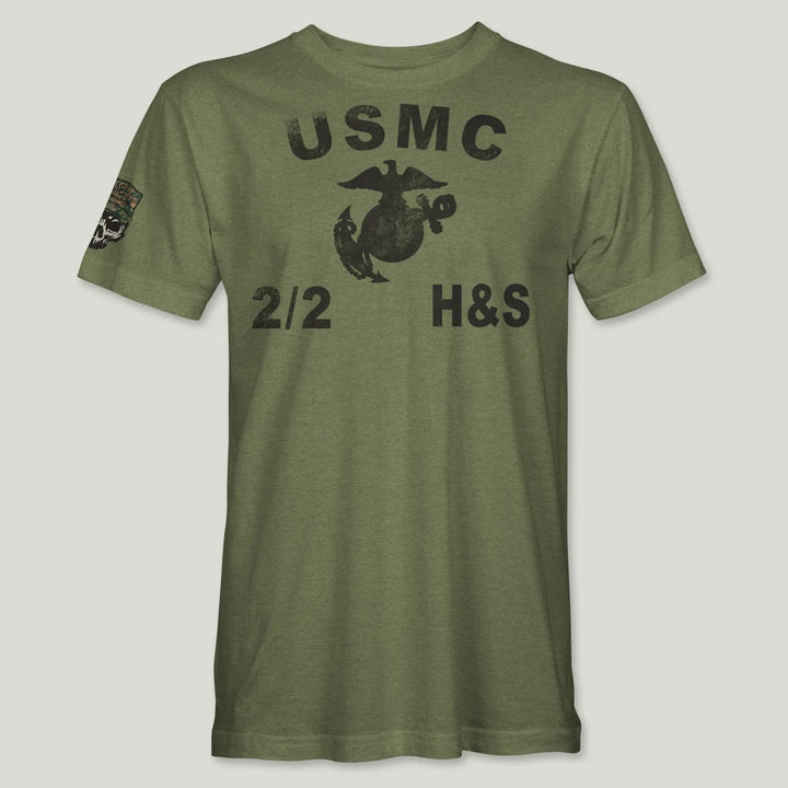 USMC Guidon 2nd Bn 2nd Marines V22 Tee (Black)