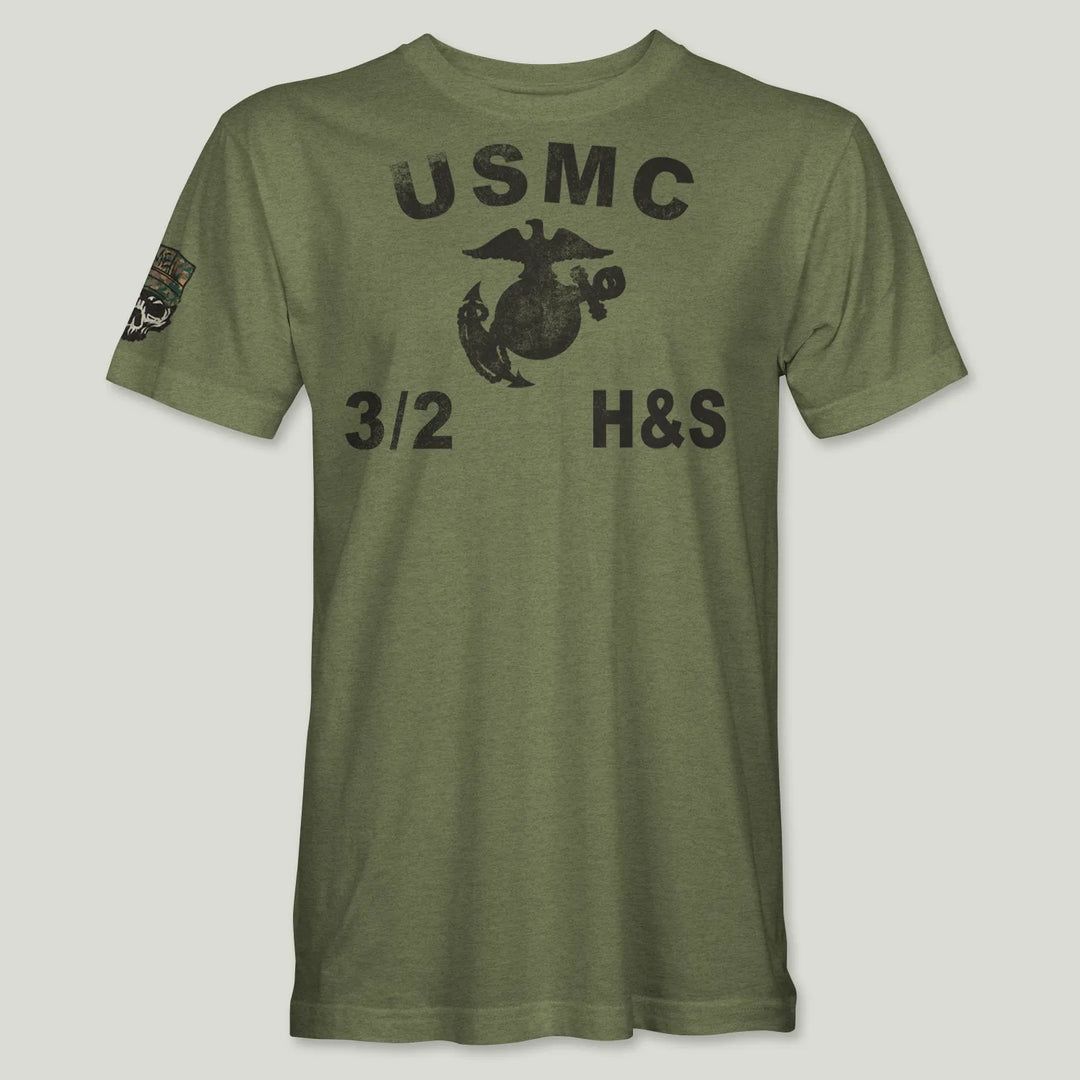 USMC Guidon 3rd Bn 2nd Marines V32 Tee (Black)