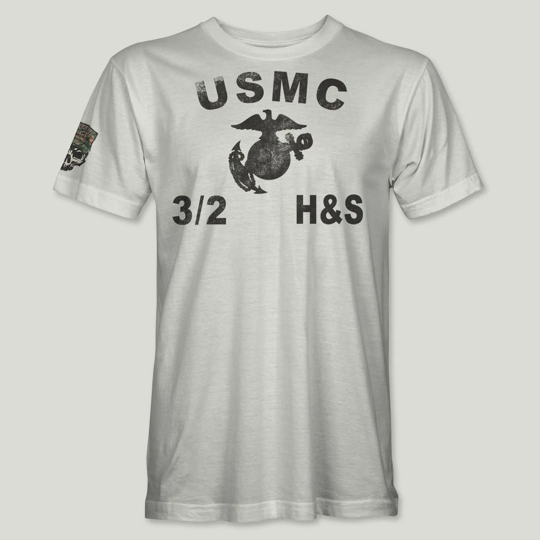 USMC Guidon 3rd Bn 2nd Marines V32 Tee (Black)
