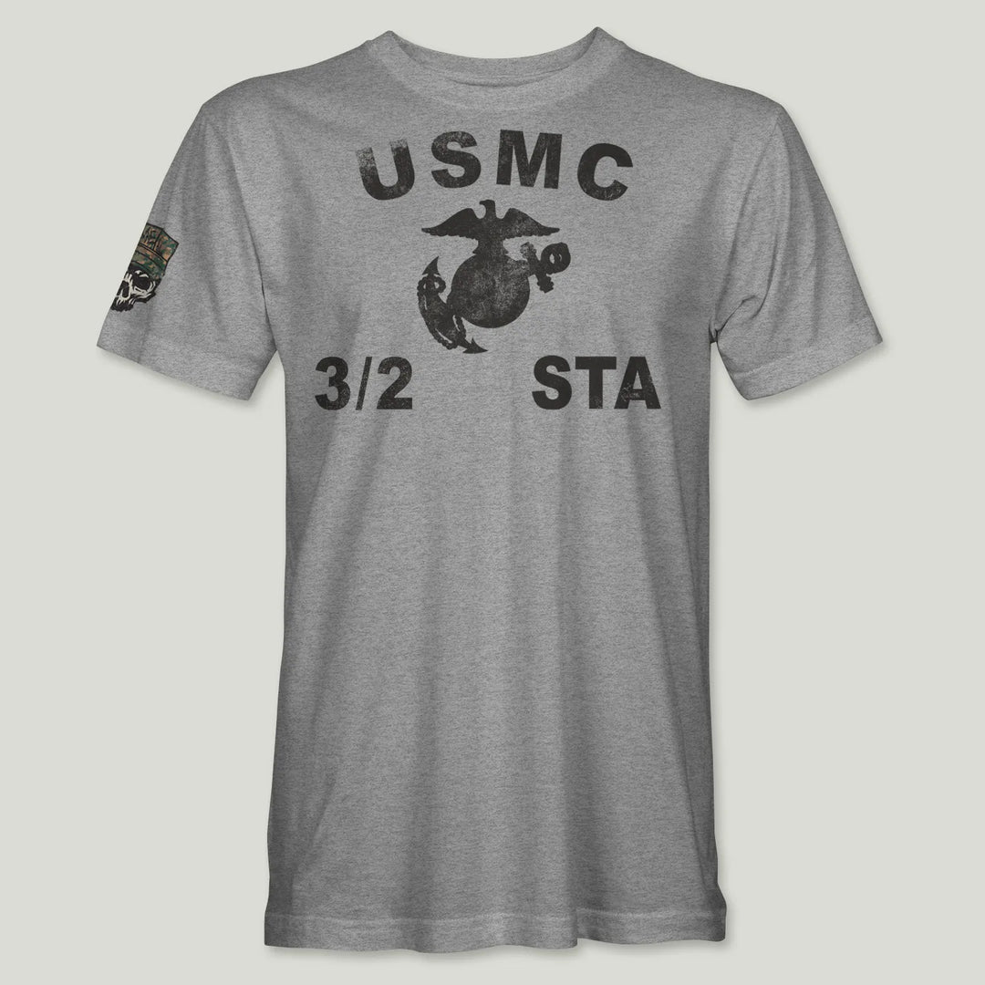 USMC Guidon 3rd Bn 2nd Marines V32 Tee (Black)