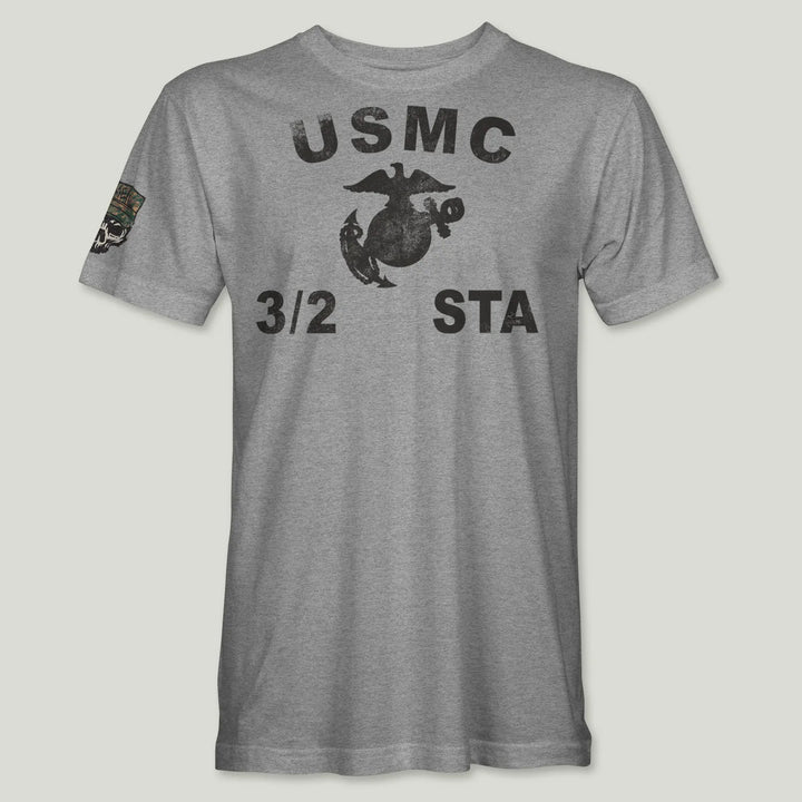 USMC Guidon 3rd Bn 2nd Marines V32 Tee (Black)