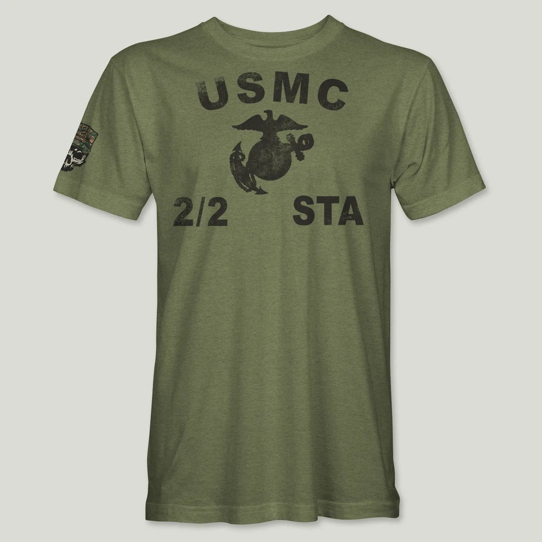 USMC Guidon 2nd Bn 2nd Marines V22 Tee (Black)