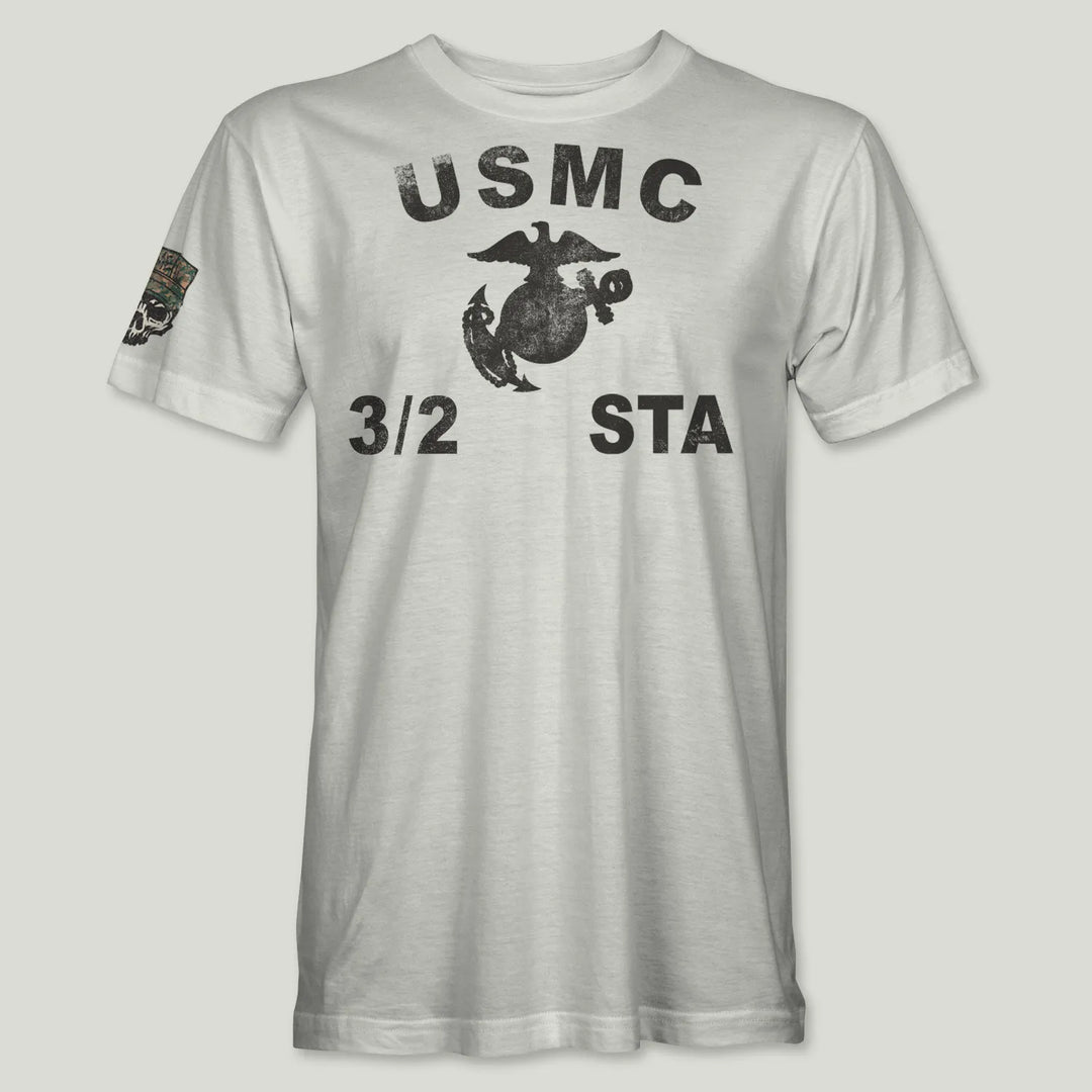 USMC Guidon 3rd Bn 2nd Marines V32 Tee (Black)