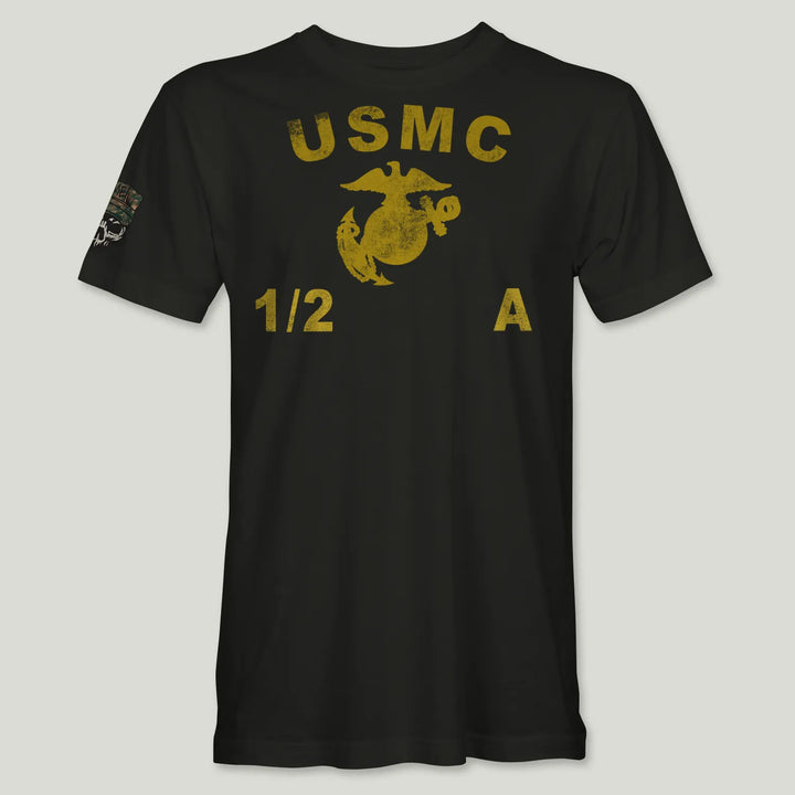 USMC Guidon 1st Bn 2nd Marines V12 Tee (Gold)