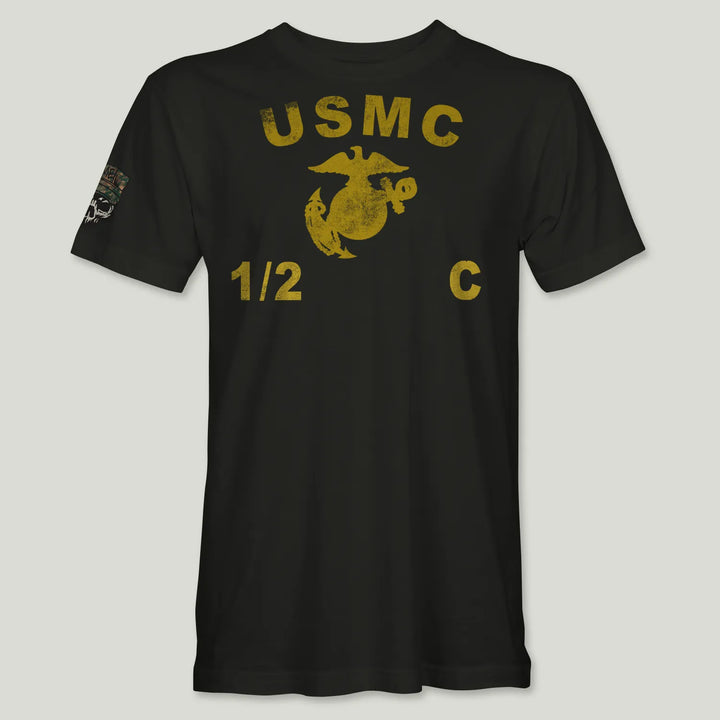 USMC Guidon 1st Bn 2nd Marines V12 Tee (Gold)