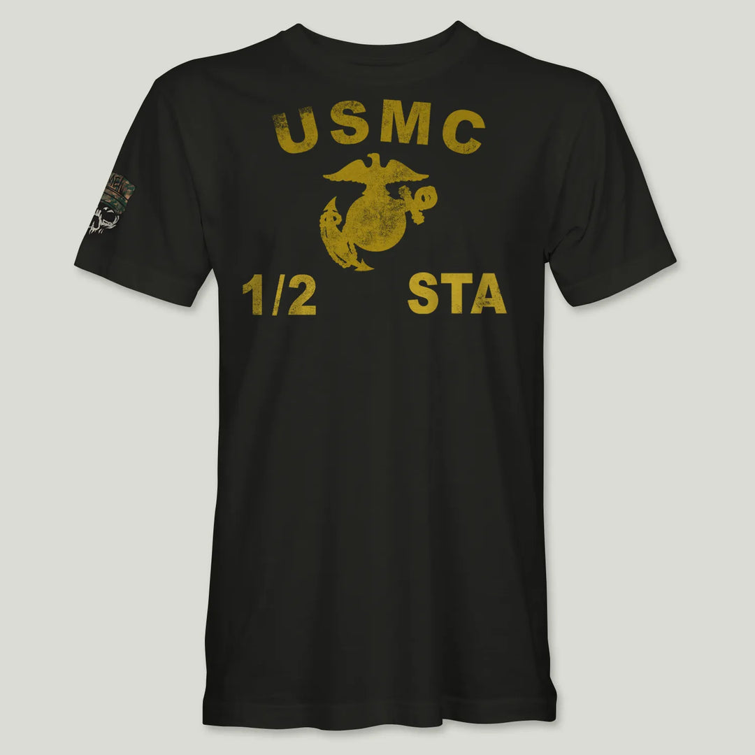 USMC Guidon 1st Bn 2nd Marines V12 Tee (Gold)