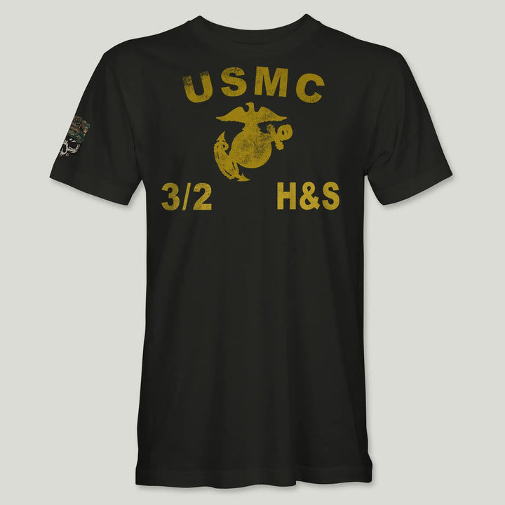 USMC Guidon 3rd Bn 2nd Marines V32 Tee (Gold)