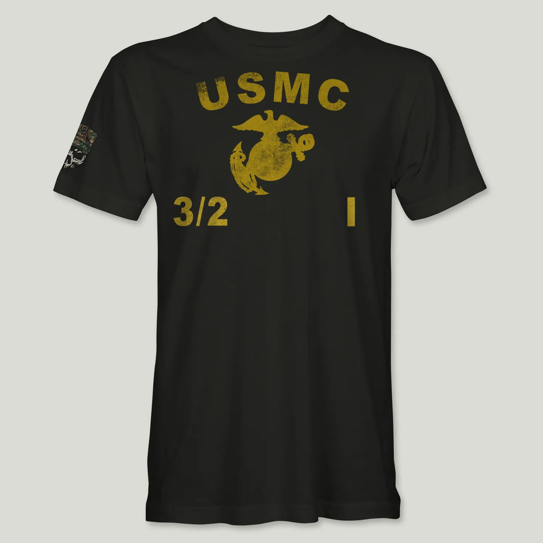 USMC Guidon 3rd Bn 2nd Marines V32 Tee (Gold)