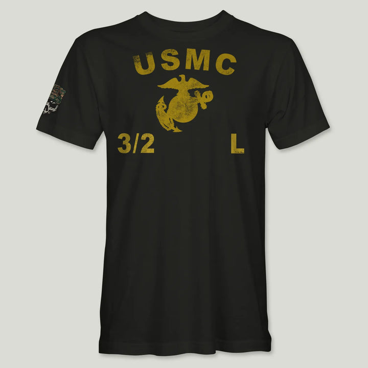 USMC Guidon 3rd Bn 2nd Marines V32 Tee (Gold)