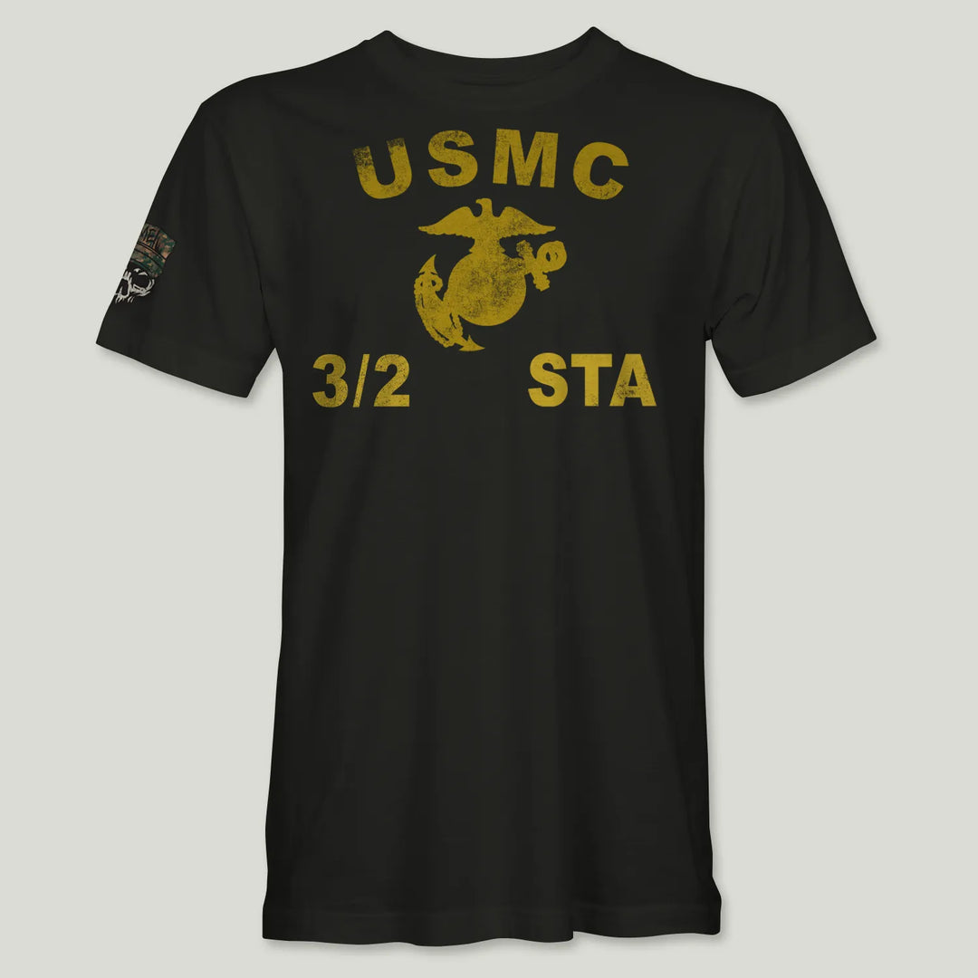 USMC Guidon 3rd Bn 2nd Marines V32 Tee (Gold)