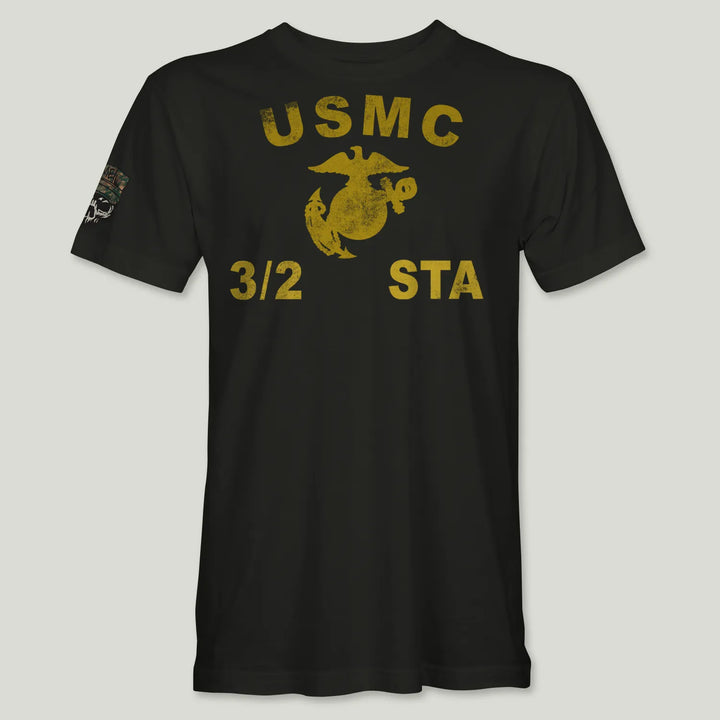 USMC Guidon 3rd Bn 2nd Marines V32 Tee (Gold)