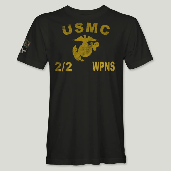 USMC Guidon 2nd Bn 2nd Marines V22 Tee (Gold)