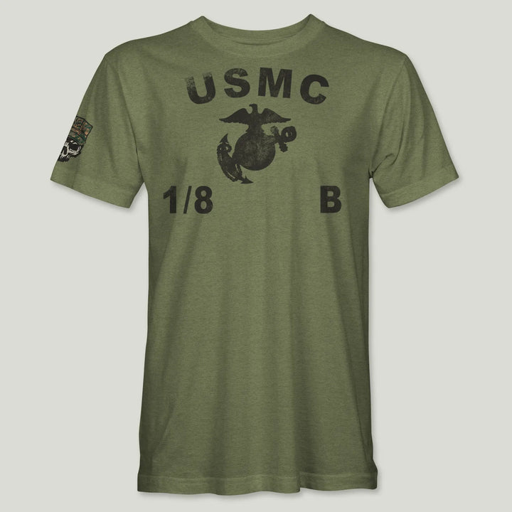 USMC Guidon 1st Bn 8th Marines V18 Tee (Black)