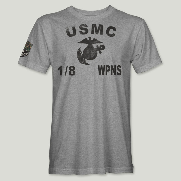 USMC Guidon 1st Bn 8th Marines V18 Tee (Black)