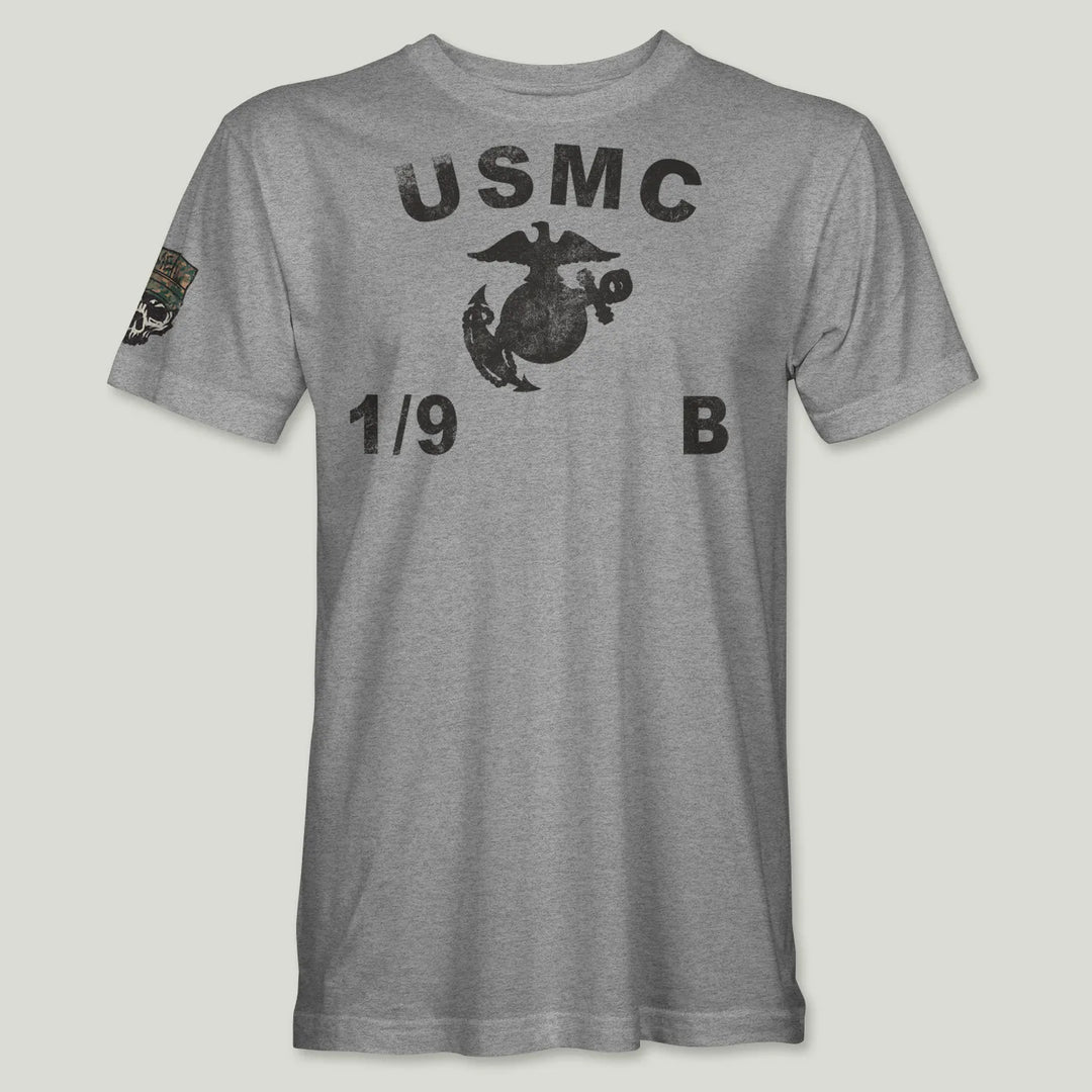 USMC Guidon 1st Bn 9th Marines V19 Tee (Black)