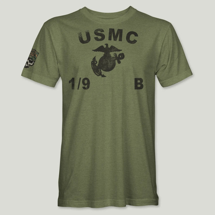 USMC Guidon 1st Bn 9th Marines V19 Tee (Black)