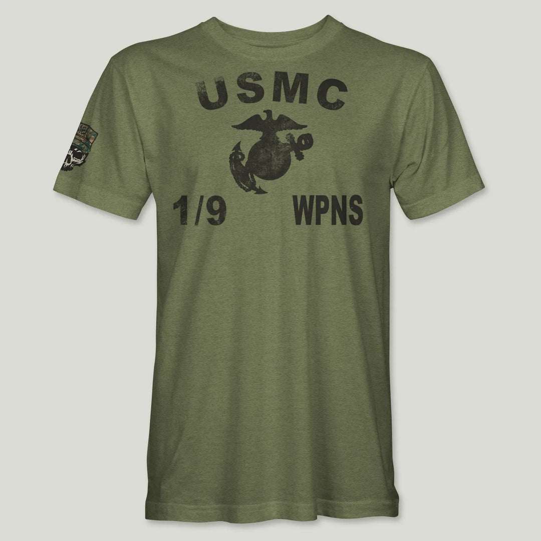 USMC Guidon 1st Bn 9th Marines V19 Tee (Black)