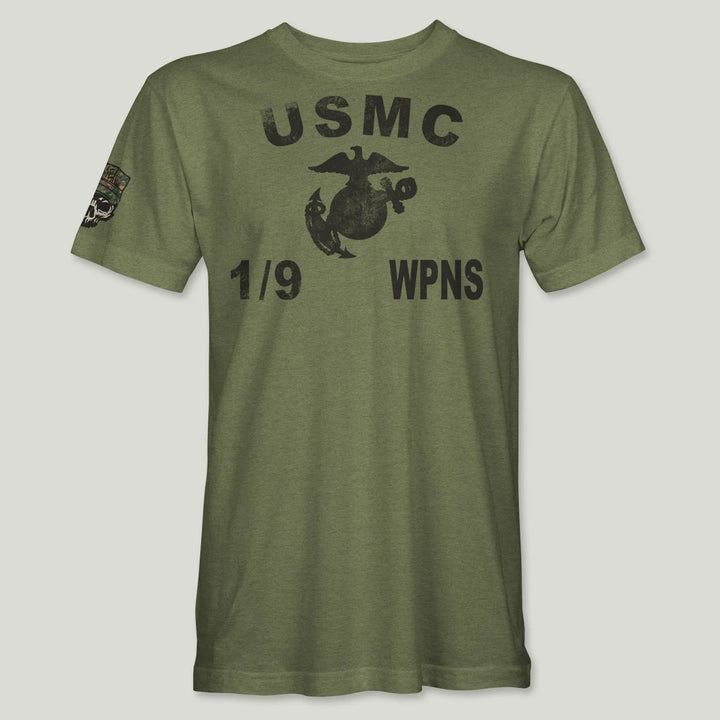 USMC Guidon 1st Bn 9th Marines V19 Tee (Black)