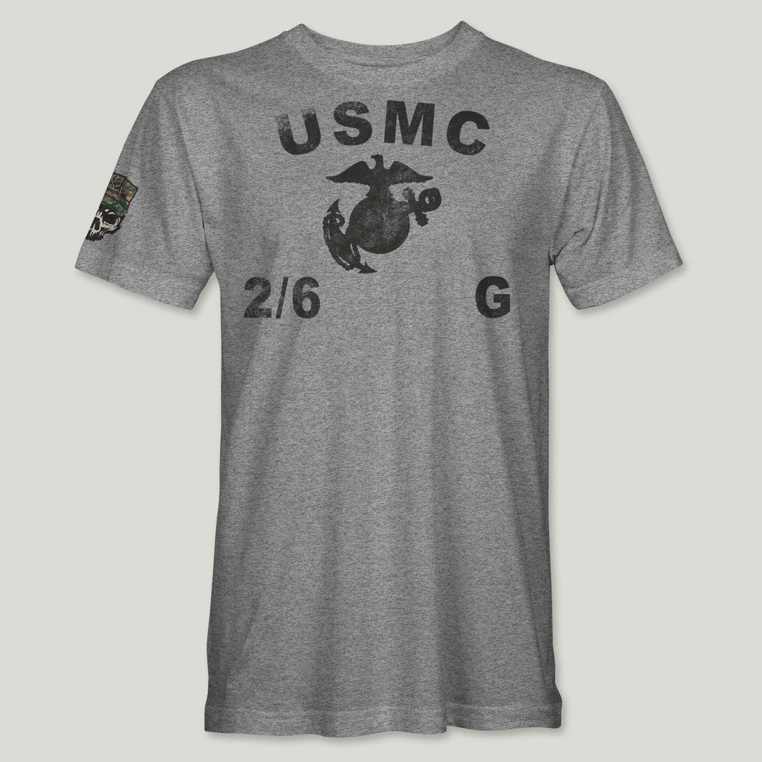 USMC Guidon 2nd Bn 6th Marines V26 Tee (Black)