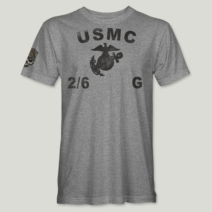 USMC Guidon 2nd Bn 6th Marines V26 Tee (Black)