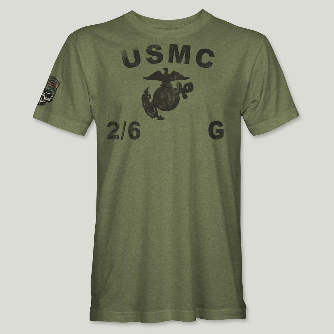 USMC Guidon 2nd Bn 6th Marines V26 Tee (Black)