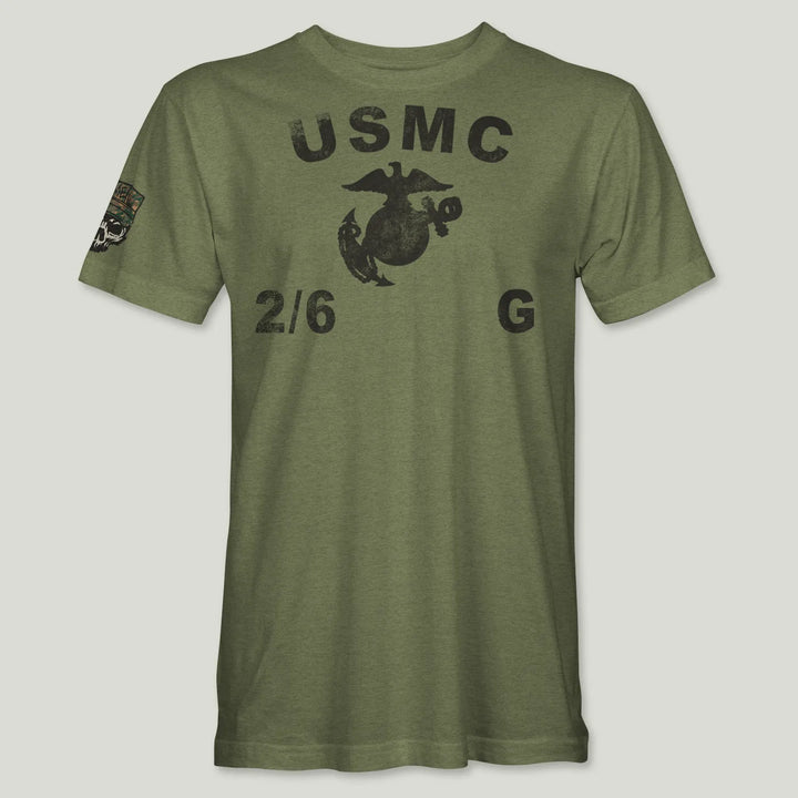 USMC Guidon 2nd Bn 6th Marines V26 Tee (Black)