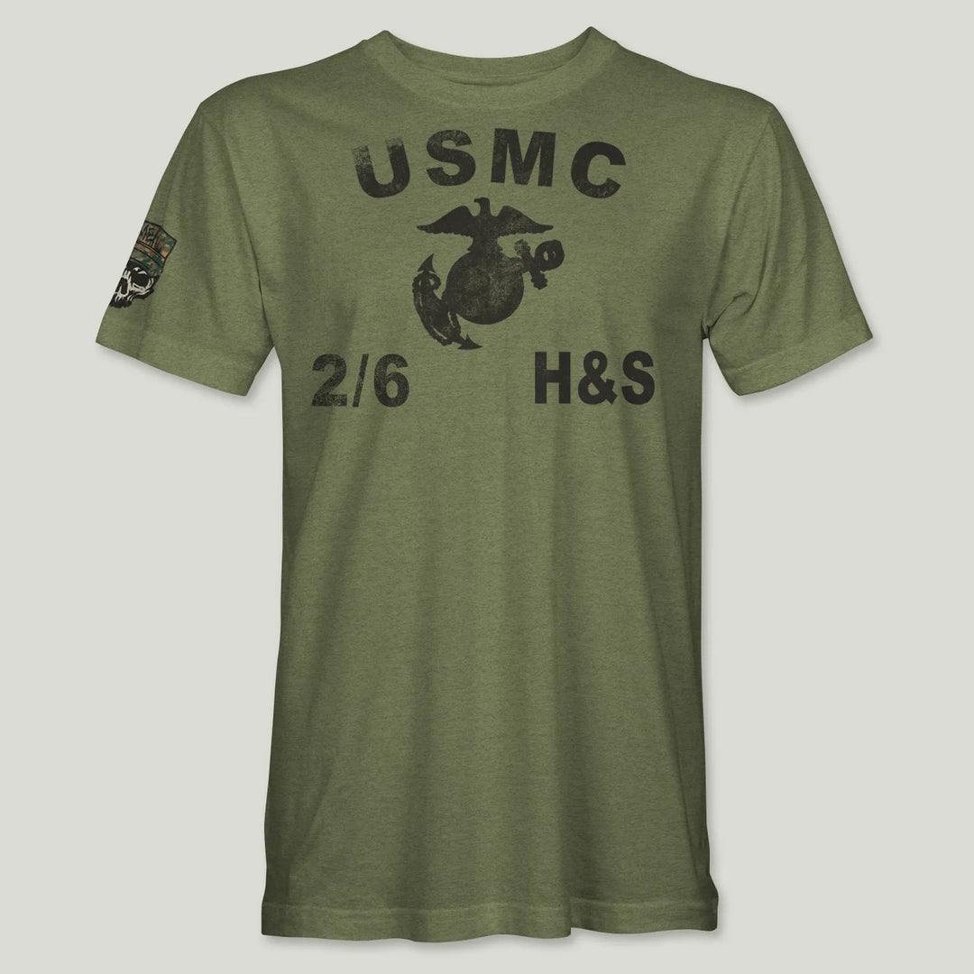USMC Guidon 2nd Bn 6th Marines V26 Tee (Black)