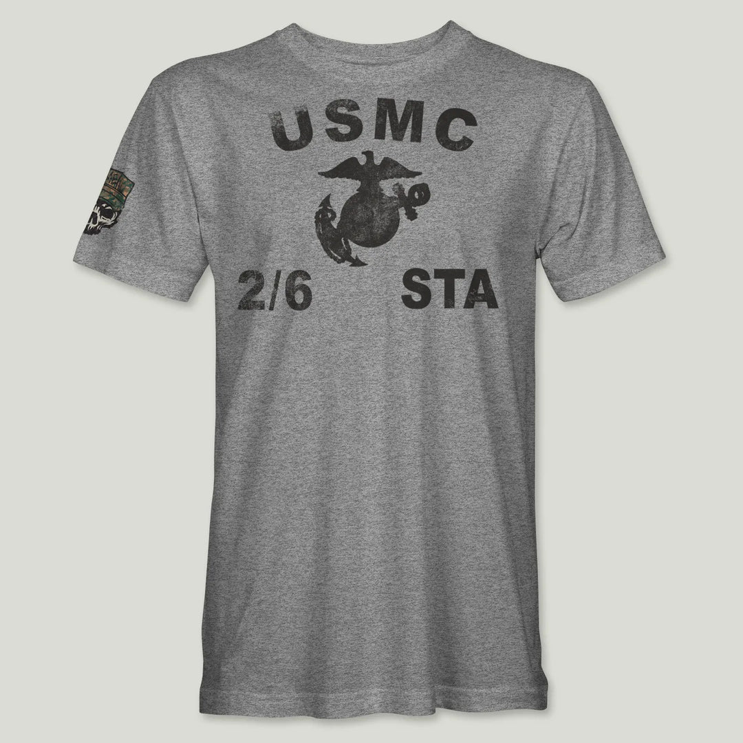 USMC Guidon 2nd Bn 6th Marines V26 Tee (Black)