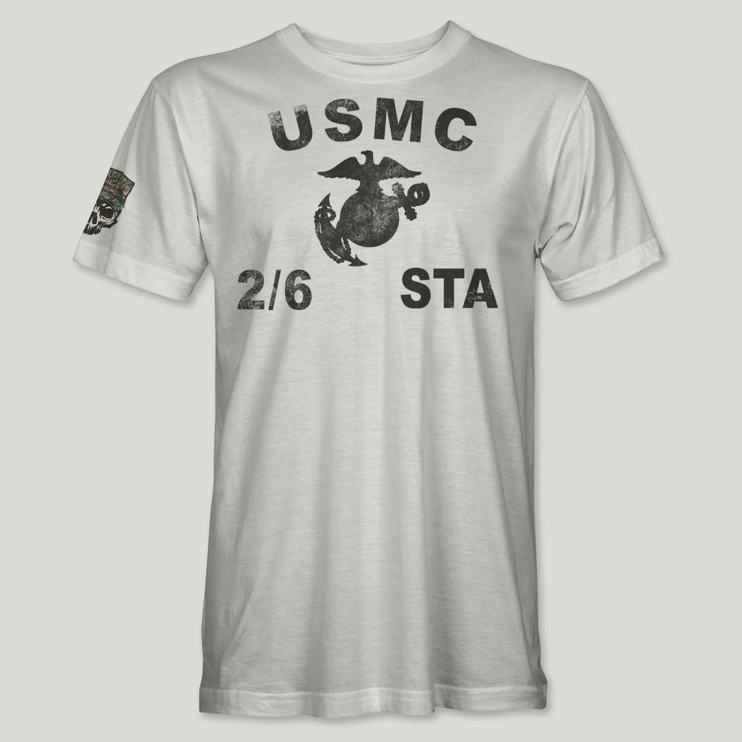 USMC Guidon 2nd Bn 6th Marines V26 Tee (Black)