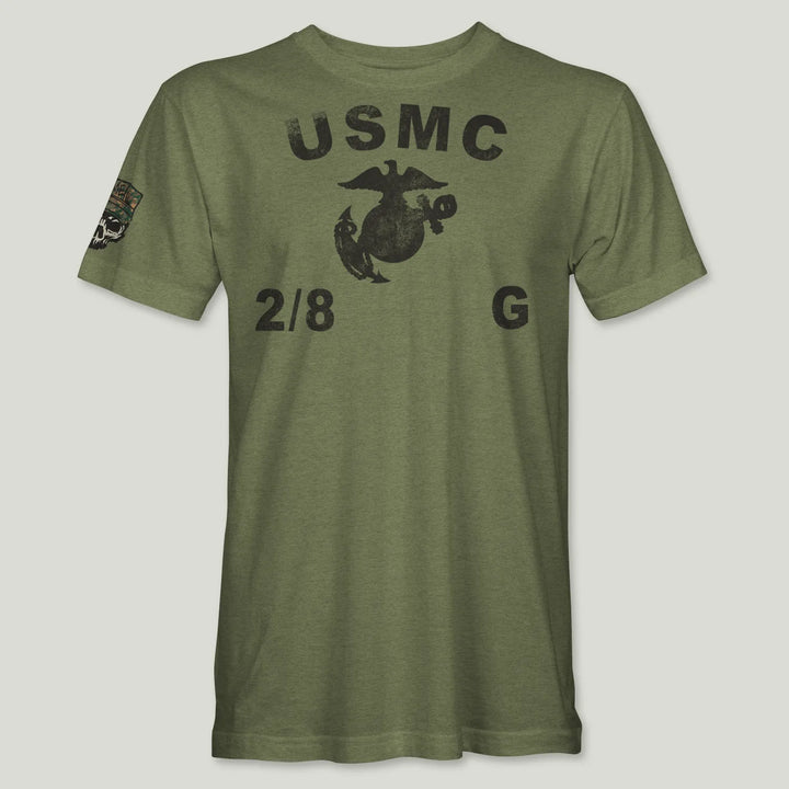 USMC Guidon 2nd Bn 8th Marines V28 Tee (Black)