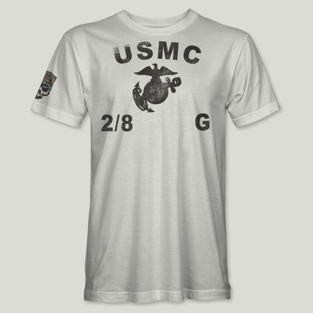 USMC Guidon 2nd Bn 8th Marines V28 Tee (Black)